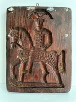 Full view horse and rider side of wooden mold