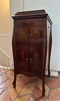 Full view of Edison Bell Discaphone cabinet closed