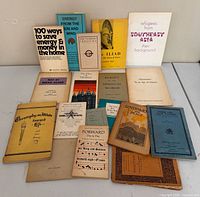 Group shot showing all pamphlets arranged on tabletop