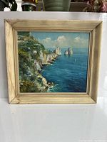 Framed oil painting front view