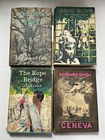 Four vintage hardcover books with dust jackets: Geneva, The Middle Age of Mrs. Eliot, The Triumph of the Tree, The Rope Bridge