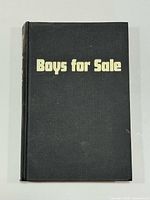 Front cover showing title "Boys for Sale" on black cloth boards