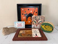 group shot of all cat themed items