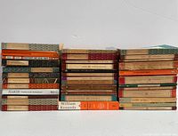 Full front view of three stacks showing all books included