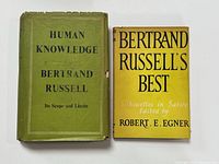Front view of both Bertrand Russell books showing titles and dust jackets
