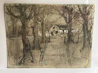 Full view of pastel landscape painting