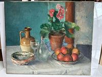 Full view of still life painting showing entire composition
