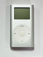 Front view showing screen and click wheel