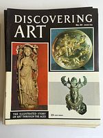 Cover of Discovering Art issue 24 with sculptural and gold artefact images