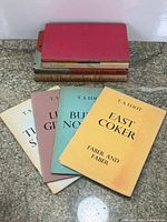 Four Faber & Faber pamphlets fanned with titles visible