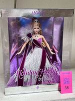 Front view of sealed 2005 Holiday Barbie box showing full doll and packaging