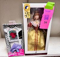 Front view showing boxed Princess of Holland Barbie alongside sealed Barbie outfit set