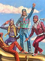 Main artwork view showing Bee Gees in colorful costumes