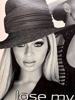 Front sleeve close-up of Beyoncé in hat