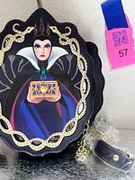 Front view of Evil Queen mirror bag with wrapped shoulder strap and chain