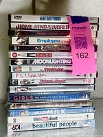 Front view of stacked DVDs showing all titles