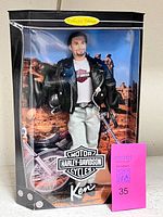 Front view of boxed Harley-Davidson Ken doll