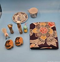 group shot showing all nine Japanese items