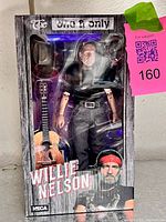 Front of boxed NECA Willie Nelson figure displaying figure and guitar