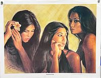 Full view of unframed print showing composition, title text, pencil signature