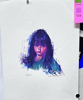 Full view of unframed print showing portrait subject and overall condition