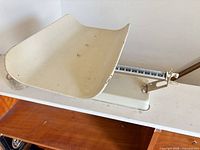 Overall view of Detecto infant scale showing tray and base