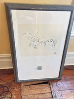 Full view of framed John Lennon line drawing print