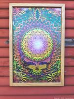 Front view of framed 3D Grateful Dead skull poster