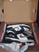 Open box showing both sneakers with tissue paper
