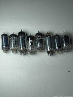 All eight vacuum tubes lined up