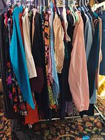 Full rack view of assorted women’s garments