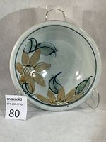 Top view showing full bowl and painted design