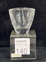 Front view of clear tricorne crystal bowl