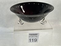 oblique view of bowl showing interior color shift and dot pattern