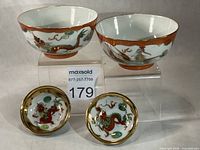 Group shot showing all four bowls front and interior