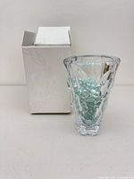 Vase beside original Lenox box, stones visible inside