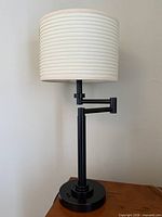 Full view of lamp with shade showing overall design and height