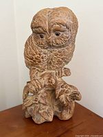 front view of entire owl sculpture