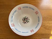 Top view of bowl showing full interior decoration