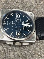 Front view of Bell & Ross BR01-94 showing dial, case and strap