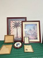 Group shot showing all seven frames and prints