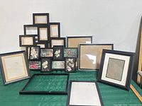 Group shot of all eight black frames including collage and single frames