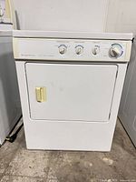 Front view of Frigidaire white electric dryer