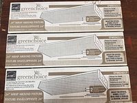 Three boxes of Greenchoice EFW824217 fixtures showing product images and quantity