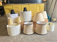 Group of assorted lamp shades front view