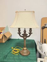 Full view of lamp with shade and cord