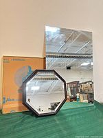 Group shot showing rectangular mirror, octagonal mirror and gold frame