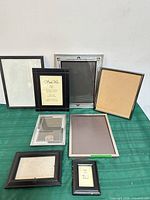 Group shot showing all eight frames of varying sizes and finishes