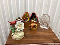 Group shot of all decorative items on tabletop