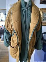 Front view showing color scheme, pockets, closure